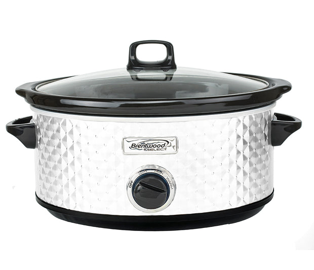 Brentwood Select SC-157W 7 Quart Slow Cooker, White