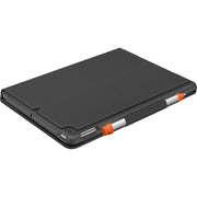Logitech Slim Folio Keyboard/Cover Case Apple, Logitech iPad (7th Generation) Tablet - Graphite